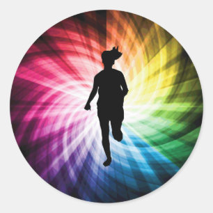 Adesivo Corredor de maratona da menina