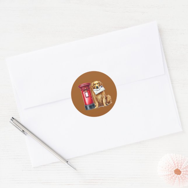 Adesivo Correio de amantes de cães fofos (Envelope)
