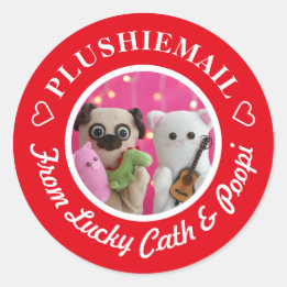 Adesivo Correio de Fotografias com Na moda Vermelho Cute P