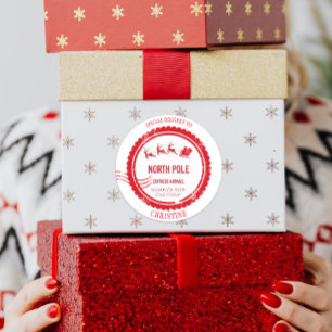 Adesivo Correio de Natal de Papais noeis Entrega de Polo N