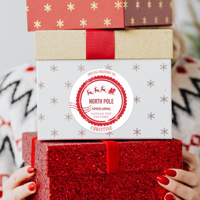 Adesivo Correio de Natal de Papais noeis Entrega de Polo N (Criador carregado)