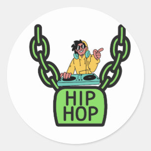 Adesivo Corrente de DJ de Hip Hop Gráfico Sticker