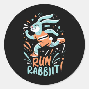 Adesivo correr coelho maratona corredor coelhinho fofo