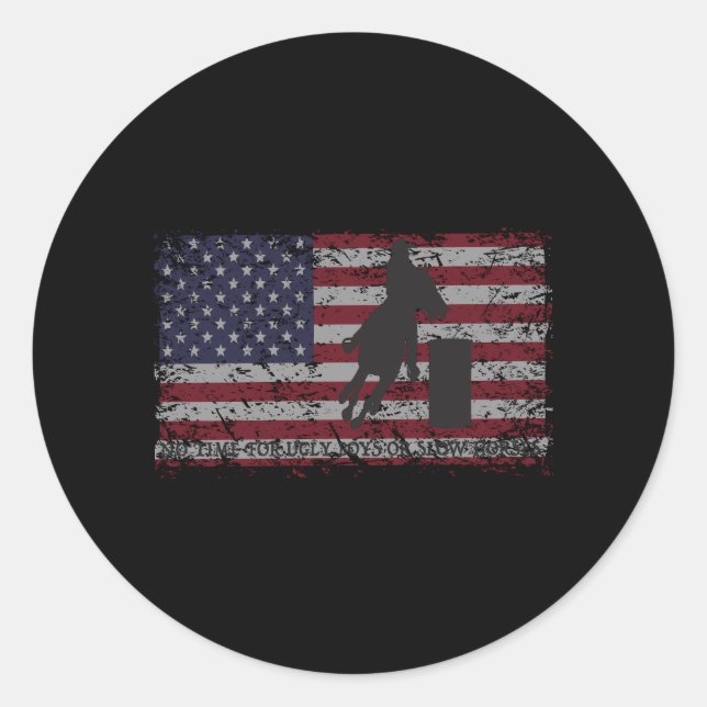 Adesivo Corrida E Rodeio De Cavalo De Caça De Barrel (Frente)