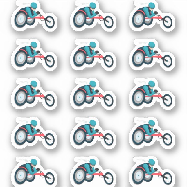 Adesivo Corrida em cadeira de rodas (Frente)