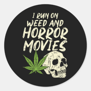 Adesivo Corro Filmes De Horror De Erva, Pedra De Halloween