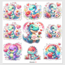 Adesivo Cortar Namorados Dinossauros Vinheta-Vinho-Corte P