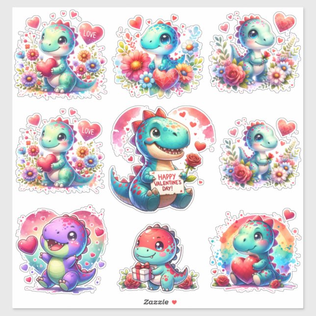 Adesivo Cortar Namorados Dinossauros Vinheta-Vinho-Corte P (Folha)