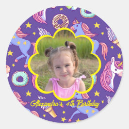Adesivo Cortar Unicórnios de Foto Personalizados, Rosquinh