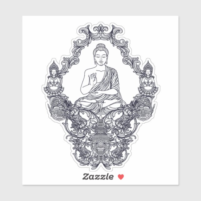ADESIVO CORTE PERSONALIZADO VINYL STICKER : BUDDHA (Folha)