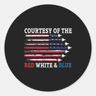 Adesivo Cortesia do Vermelho Branco e Azul