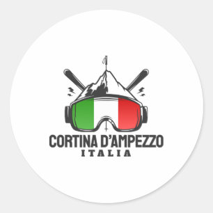 Adesivo Cortina D'ampezzo Itália Estação de Esqui Retro Es