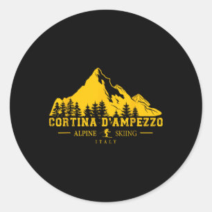 Adesivo Cortina D'ampezzo Itália Ski Resort Alpino Skiing