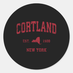Adesivo Cortland New York Ny Sports Red Impressão