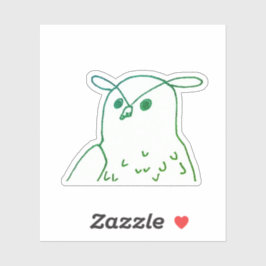 Adesivo Coruja Artística de Aves da Floresta Verde