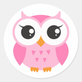 Adesivo Coruja-bebê rosa-branca