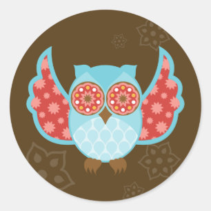 Adesivo Coruja Boheme Blu Stickers