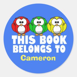 Adesivo Coruja Bonita A Que Este Livro Pertence