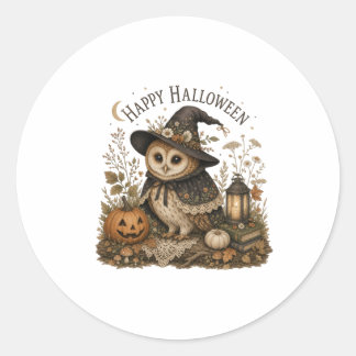 Adesivo Coruja Bruxa Feliz Halloween Cottagecore