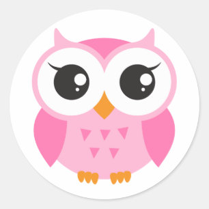 Adesivo Coruja cor-de-rosa bonito do bebê dos desenhos