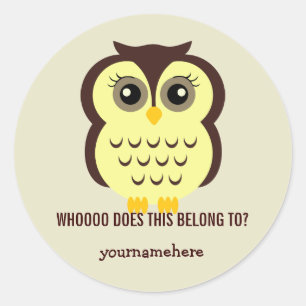 Adesivo Coruja Cutesy ISTO PERTENCE A Stickers