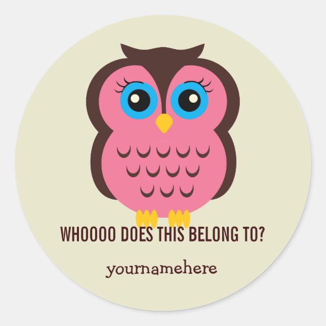 Adesivo Coruja Cutesy ISTO PERTENCE A Stickers (Frente)