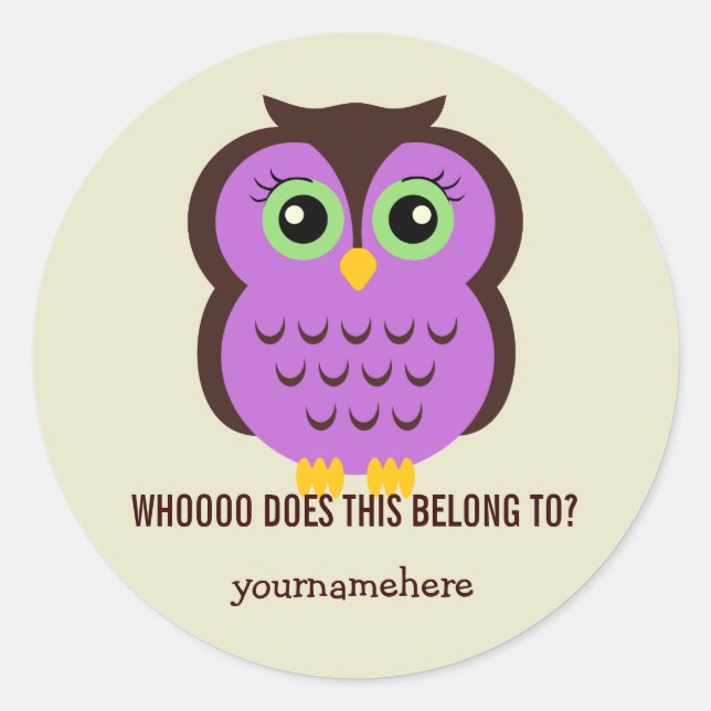 Adesivo Coruja Cutesy ISTO PERTENCE A Stickers (Frente)
