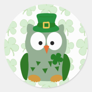 Adesivo Coruja de dia de St Patrick