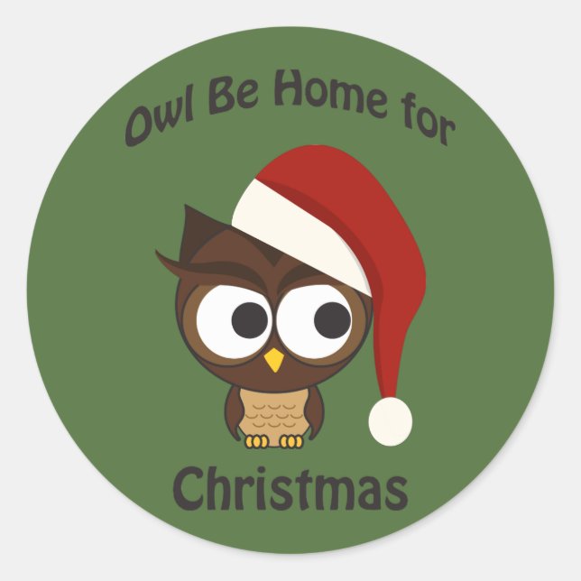 Adesivo Coruja está em casa no Natal! (Frente)
