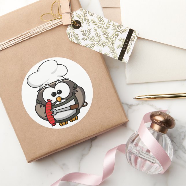 Adesivo Coruja excelente com CHURRASCO à mão (Presentear)