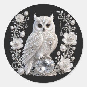 Adesivo Coruja Pérola Cristal Branco