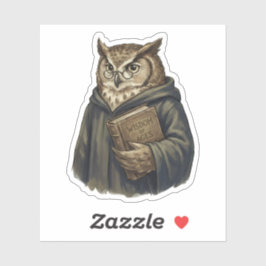 Adesivo Coruja Sábia Erudito Sabedoria dos Tempos Livro Vi