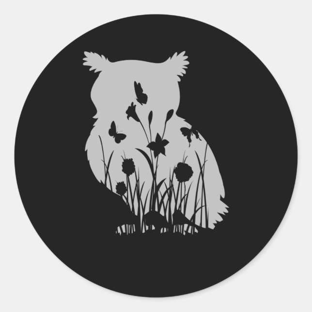 Adesivo Coruja Silhouette Natureza Aves (Frente)