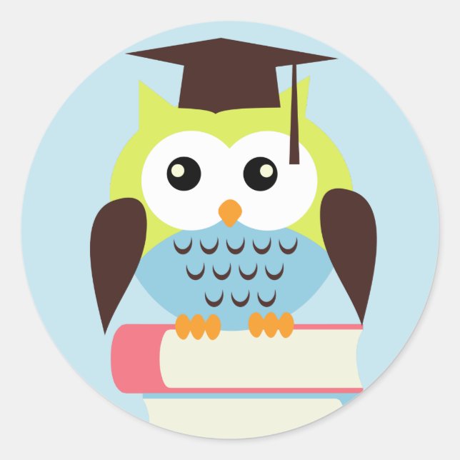 Adesivo Coruja Verde/Azul (Frente)