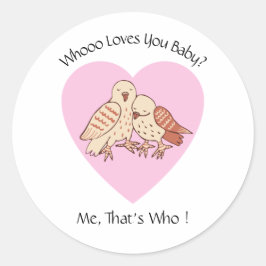 Adesivo Corujas Bonitas Que Te Ama Namorados Chá de fralda
