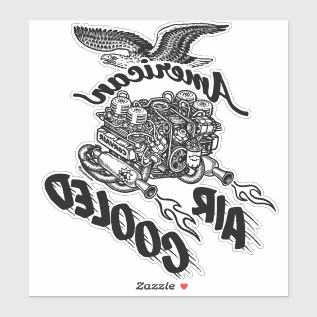 Adesivo Corvair Vinil, Motor Resfriado a Ar Americano Inve (Folha)