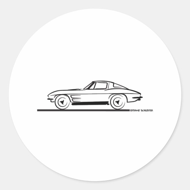 Adesivo Corvette Sting Ray Split Window Coupe 1963 (Frente)