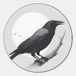 Adesivo Corvo com a lua