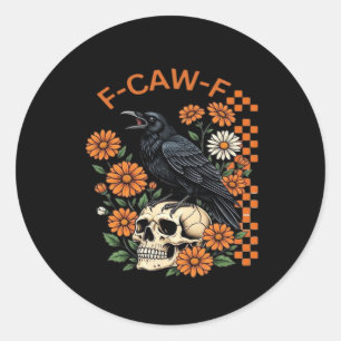 Adesivo Corvo F-Caw-F Engraçado Halloween Gótico Criativo