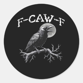 Adesivo Corvo F-Caw-F Pássaro Engraçado Clássico Retro