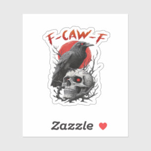 Adesivo Corvo, F-Caw-F Pássaro Engraçado F-Caw-F Lua Gótic
