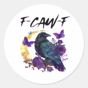 Adesivo Corvo F Caw F Pássaro Engraçado Lua Design Gótico