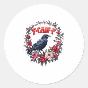 Adesivo Corvo Gótico Engraçado Halloween F Caw F Vintage