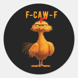 Adesivo Corvo Gótico F-Caw-F Humor Divertido