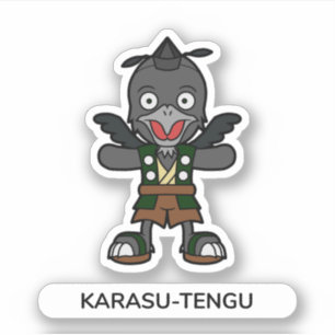 Adesivo Corvo Japonês Tengu Yokai