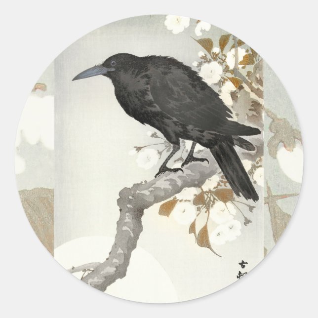 Adesivo Corvo Koson Japonês Pássaro Corvo (Frente)