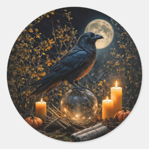 Adesivo Corvo Místico Inspirado em Samhain Feiticeira