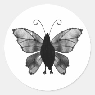 Adesivo Corvo preto & branco da borboleta