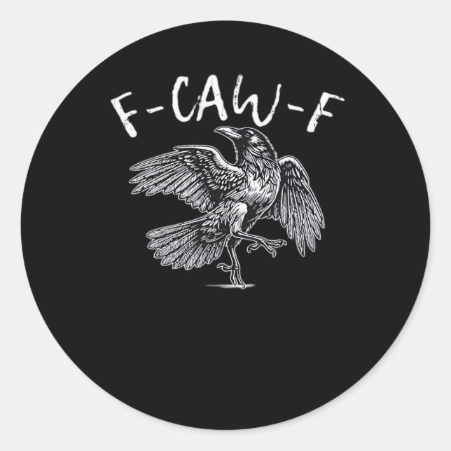Adesivo Corvo Retro Clássico F-Caw-F (Frente)