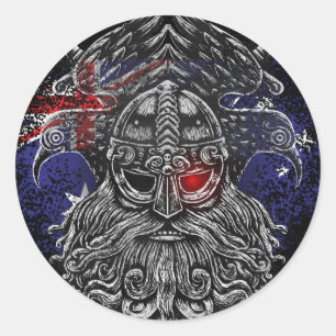 Adesivo corvos de Odin espadas Mitologia Viking bandeira d